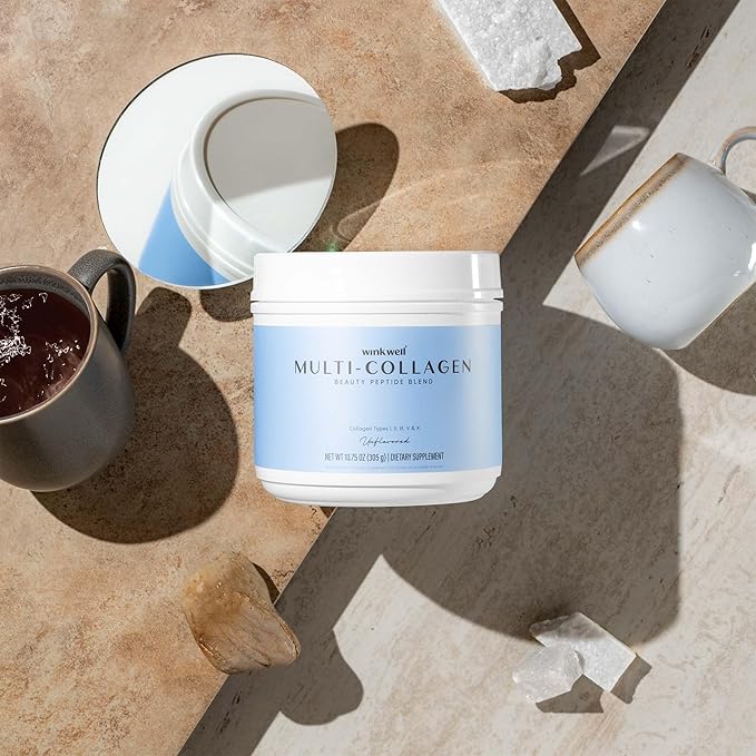 Wink Well Unflavored Multi-Collagen Protein Powder Dietary Supplement Includes 5 Types I II III V and X of Collagen Skin Hair Nails Joint and Immune System Support (2)