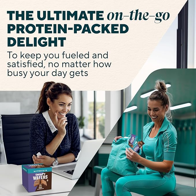 Myprotein Protein Bars Crispy Protein Wafers 15g High Protein Snacks Box of 10 Chocolate Wafers Packs Milk &amp Whey Protein Isolate Light &amp Crunchy