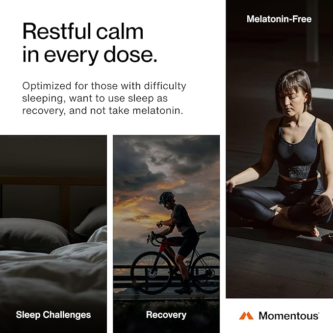 Momentous Nightly Sleep Pack - Magnesium L-Threonate L-Theanine and Apigenin - NSF Certified for Sport - 30 Servings