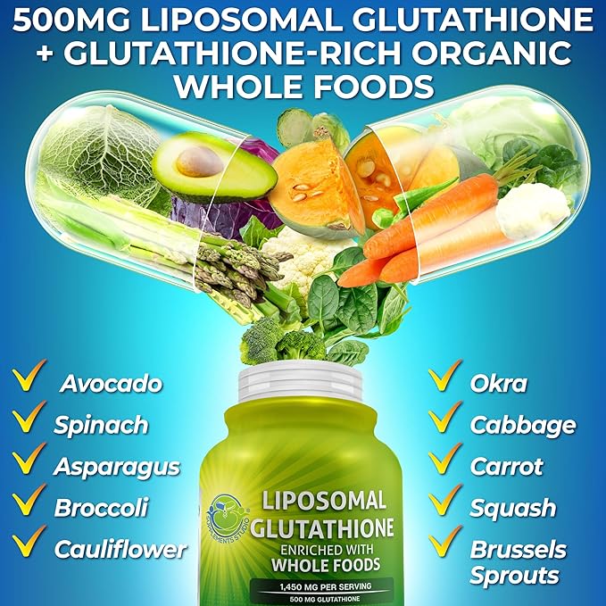 Vegan Bone &amp Immune Support Bundle - Liposomal Glutathione 500mg with Organic Whole Foods + Women's Daily Multivitamin with Iron &amp Plant-Based Calcium Magnesium D3 K2 Zinc and Turmeric