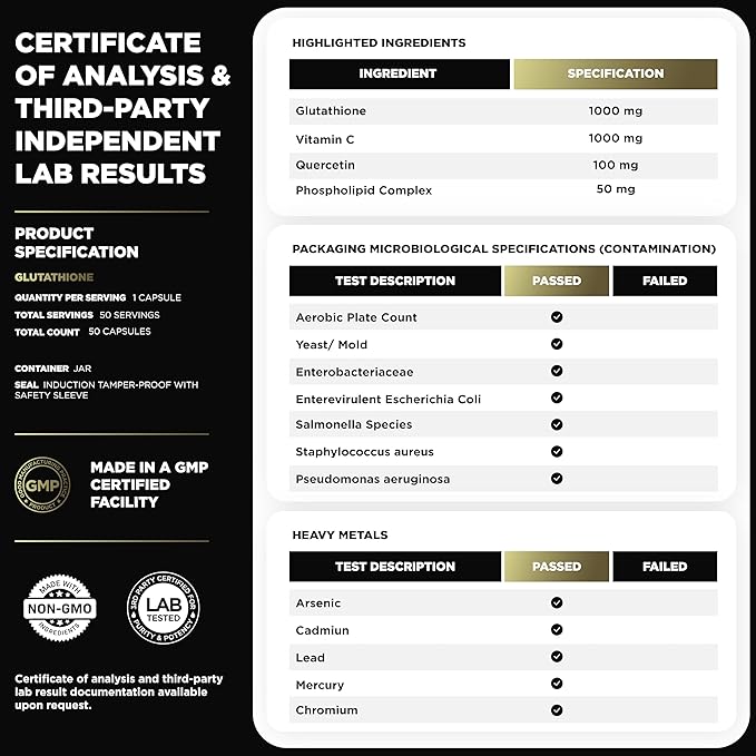2150mg Super Liposomal Glutathione Supplement w. Vitamin C Quercetin &amp Pure L Glutathione 2000mg Triple Action Formula Glutathione Liposomal Supplement w. Phospholipid Layer - 90 Pills Non-GMO