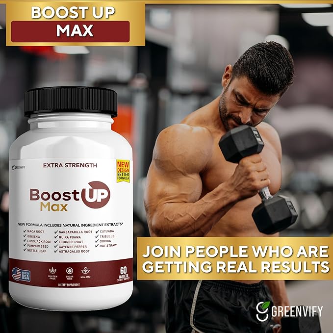 Boost Up Max Male Health Supplement – with Calcium Zinc &amp Proprietary Blend for Vitality &amp Strength 180 Capsules (3 Pack)