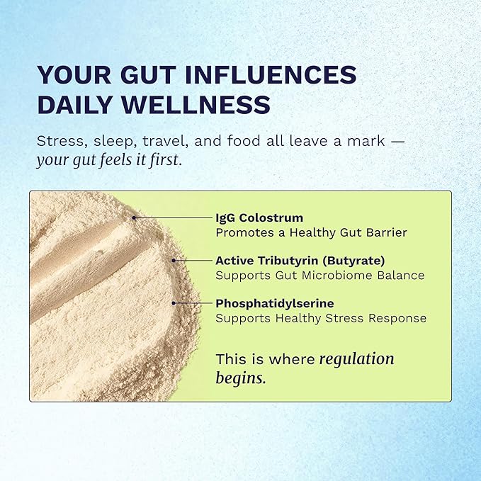 Gut Health Supplement Powder – Digestive Health Formula with Colostrum Tributyrin &amp PHGG Prebiotics for Gut Health Gut Lining Gut-Brain &amp Bloating Relief for Women &amp Men – 30 Servings