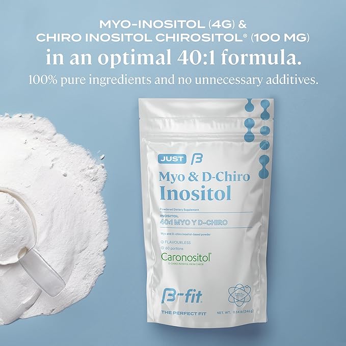 B-FIT B Just Inositol + Omega 3 – Myo-Inositol &amp D-Chiro 40:1 Formula + Fish Oil 1800 mg EPA &amp DHA – 2 Month Supply