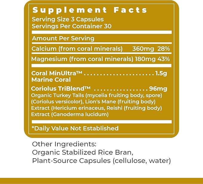Premier Research Labs Calcium Magnesium Plus - Calcium Magnesium Supplement Calcium Supplement for Bone Health with Mushroom Complex - Reishi &amp Lions Mane - 90 Vegetarian Capsules