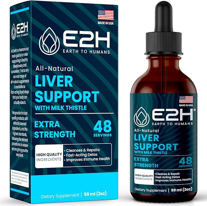 Liver Cleanse Detox &amp Repair - Herbal Liver Support Milk Thistle Supplement - Silymarin Milk Thistle Supplements with Dandelion Root Chanca Piedra Turmeric Root &amp Artichoke Extract - 2 Fl Oz