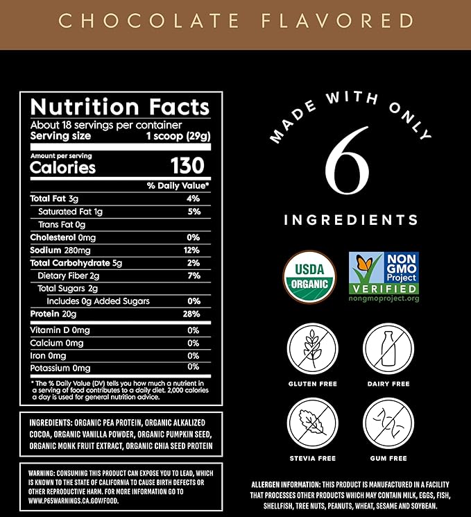 Truvani Vegan Protein Powder | Chocolate | 20g Organic Plant Based Pea Protein | 18 Servings | Keto | Gluten &amp Dairy Free | Low Carb | No Added Sugar (Pack of 2)