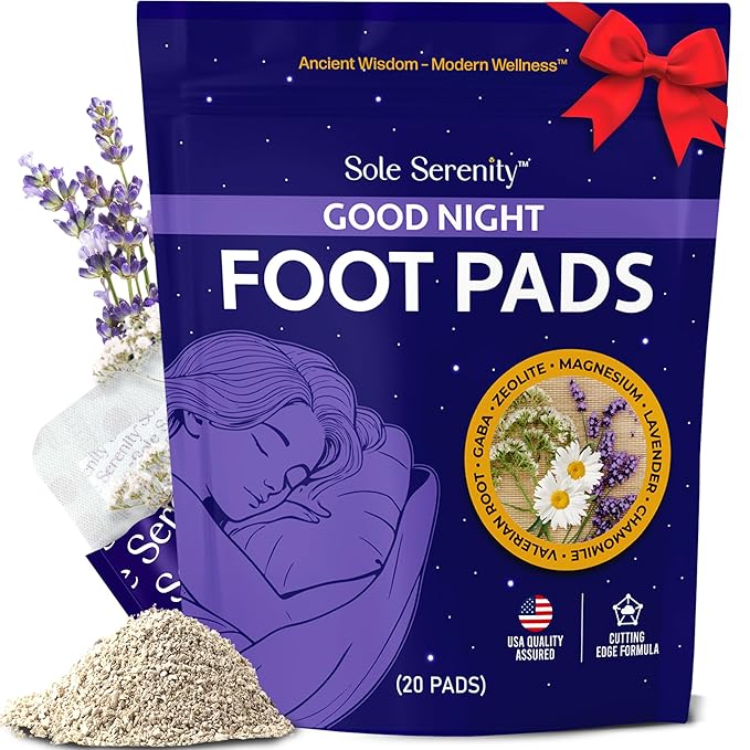 Sole Serenity 2 Pack Worry-Free &amp Good Night Foot Pads Bundle Minerals &amp Herbal Blends for Nightly Self-Care.