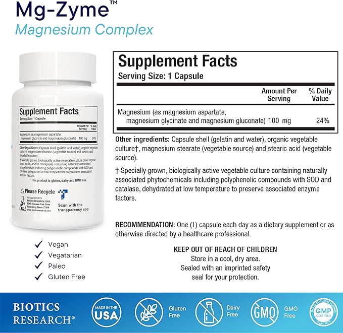 Biotics Research Mg-Zyme Triple Magnesium Complex for Sleep Relaxation &amp Bone Health + Biomega-1000 Omega-3 Fish Oil for Heart Brain &amp Immune Support – 100 Capsules &amp 90 Softgels
