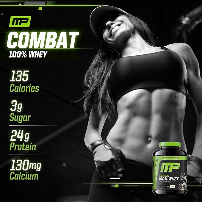 MusclePharm Combat 100% Whey Protein Powder Cookies ‘N’ Cream Flavor Fast Recovery &amp Muscle Gain with Whey Protein Isolate High Protein Powder for Women &amp Men Gluten Free 5 lb 69 Serving