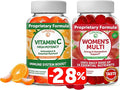 Lunakai Vitamin C and Women's Multivitamin Gummies Bundle - 300mg Organic Non-GMO Vegan Chewable Supplement - 100% Daily Value of 16 Essential Vitamins and Minerals Healthy Gummy - 30 Days Supply