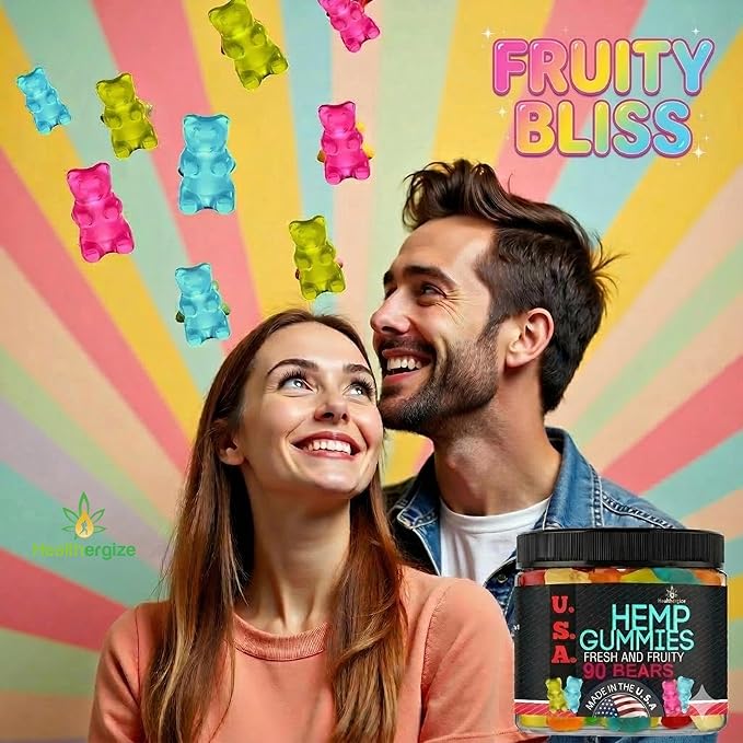 Hemp Gummies for Sleep and Calm Peace and Relaxation Fruity Flavors Hempoil Candy Natural Hemp Oil Gummy Bears Edibles-Made in USA-90 Bears