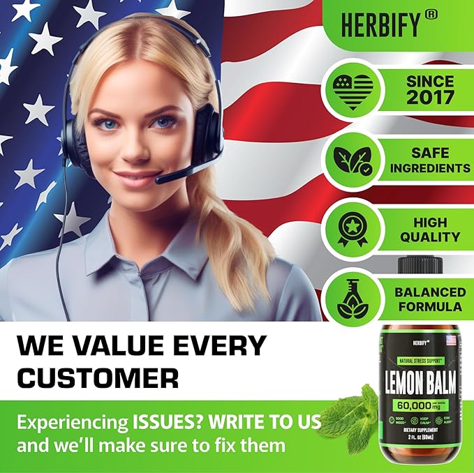 HERBIFY Bundle - K2 and D3 Drops &amp Lemon Balm Tincture - Bone Strength &amp Mood Boost