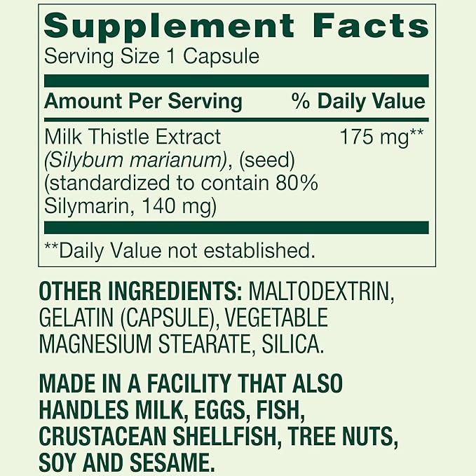 SUREFECT Spring Valley Milk Thistle Extract 175 mg Capsules - 90 Count Organizer