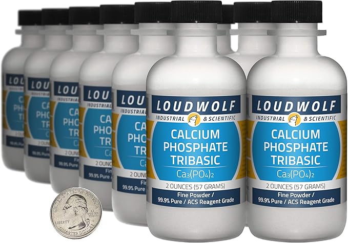 Calcium Phosphate Tribasic / 1.5 Pounds / 12 Bottles / 99.9% Pure ACS Reagent Grade/Fine Powder