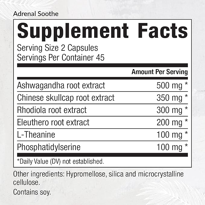 Equilife Full Spectrum Magnesium (180 ct.) and Adrenal Soothe (90 caps) Bundle Mood &amp Energy Support Supplement Vegan Non-GMO