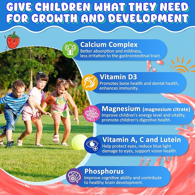 Sugar Free Kids Magnesium Gummies 2 Pack + Kids Calcium Gummies 1 Pack