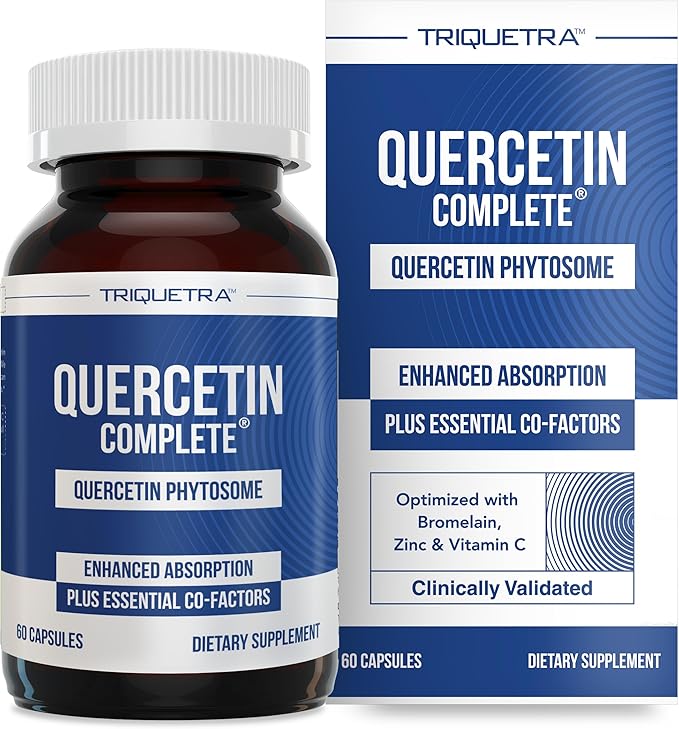 Quercetin Complete® Quercetin Phytosome with 50X Higher Absorption Clinically Proven &amp Patented Quercefit – Most Effective Form of Quercetin – Enhanced with Bromelain Zinc &amp Vitamin C (60 Ca