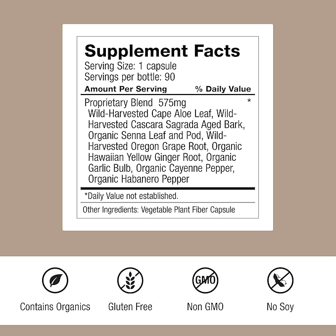 Dr. Schulze's Intestinal Formula #1 - Bowel Movement Supplement for Colon Health Support - Bloating &amp Constipation Aid - Intestinal Cleanse - All-Natural - Plant-Based - Vegan - 90 Count (2 Pack)