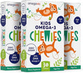 Omega 3 Gummies - Ultra-High DHA Chewable Gel Gummy - for Kids Supports Brain &amp Eye Health - Sugar-Free Natural Fruit Flavor - Kids Omega 3 Fish Oil Gummies (3 Pack)