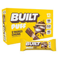 BUILT Bar Puff Protein Bars - S'mores - 15g Protein Snack Bars with Collagen - Calorie Conscious No Gluten Free - 12 Count