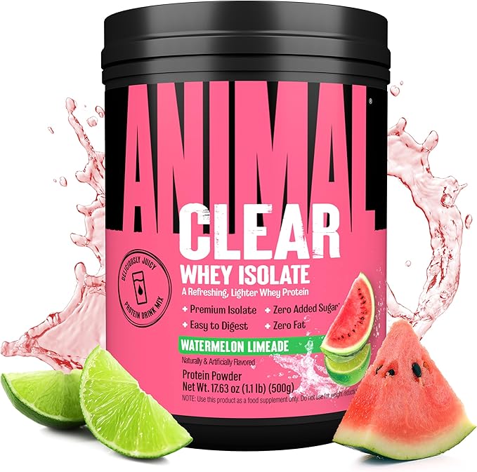 Clear Whey Isolate Protein Powder - Easy to Digest and Mix 5g BCAA Deliciously Juicy Refreshing Anytime Drink for Men and Women Watermelon Limeade 500g (20 Servings)