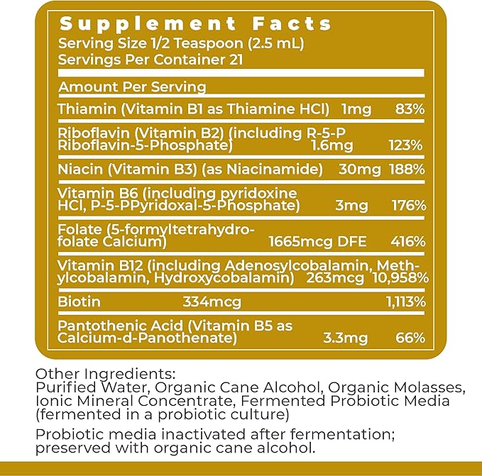 Premier Research Labs Max B-ND Liquid Vitamin - B-Complex for Liver &amp Brain Health - Sublingual Drops for Energy Immune &amp Adrenal Support - 2 fl oz - Thiamin B12 B6 &amp More - for Men Wo