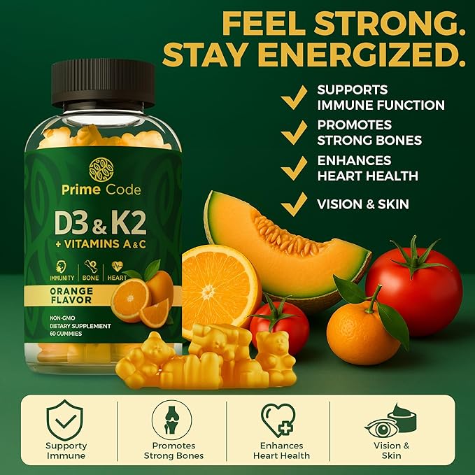 Prime Code Calcium Gummies and Vitamins D3 Complex