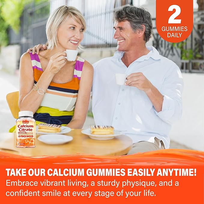 Calcium Citrate Supplement Gummies for Adult - Sugar Free Calcium Citrate 1200 Mg with Magnesium 300 Mg &amp Vitamin D3 - Organic Chewable Calcium Supplements for Women &amp Men