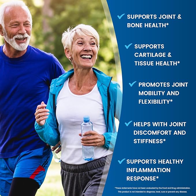 Vitamin World Triple Strength Joint Mover Glucosamine Chondroitin with MSM Joint Support Supplement Collagen &amp Boswellia Serrata Extract Support Joint Strength Comfort &amp Flexibility 90 Ca