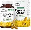 Wild &amp Organic Turmeric and Ginger Supplement Capsules - Mobility &amp Immune Support - Ginger Turmeric Capsules with Black Pepper - 60 Days of Supply - Vegan No Fillers Non-GMO - 120 Count