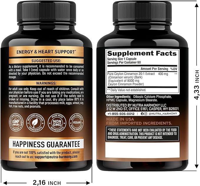NUTRAHARMONY Vitamin B Complex &amp Ceylon Cinnamon Capsules