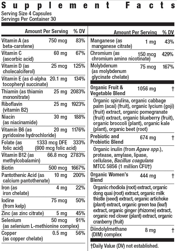 Rainbow Light Certified Womens Multivitamin Multivitamin Supplement 120 Caps (Pack May Vary)