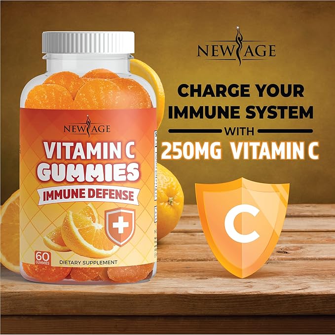 Zinc Gummies - 2 Pack - 50mg High Immune Booster Zinc Supplement Immune Defense Powerful Natural Antioxidant Non-GMO - by New Age (Zinc/Vitamin C)