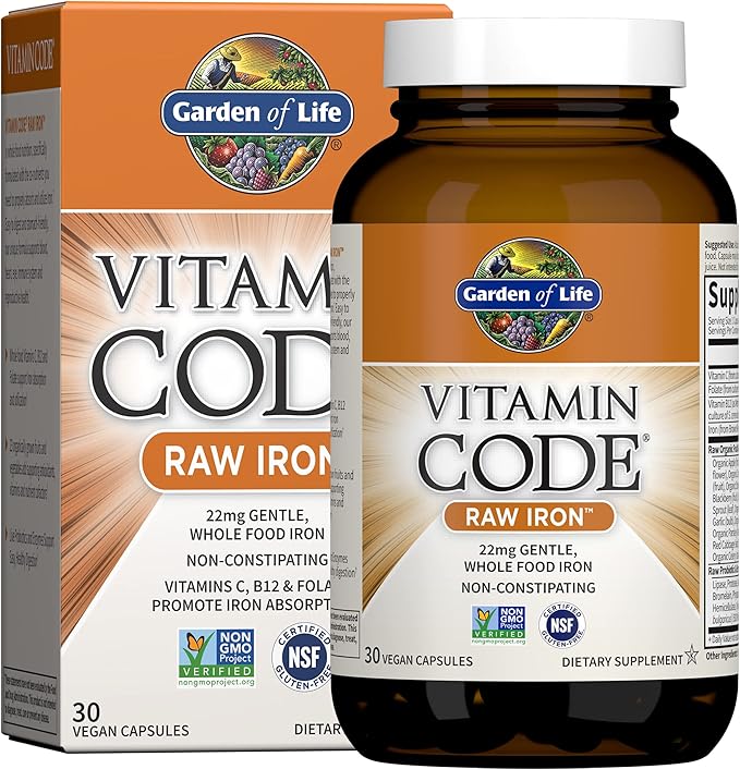 Vitamin Code Raw Iron 30ct &amp Healthy Blood 60ct Capsules Bundle