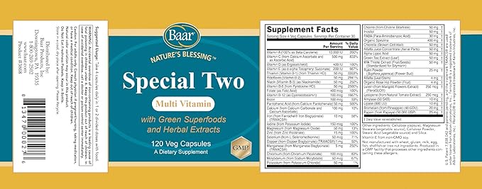 Baar Special Two Multivitamin 120 Capsules