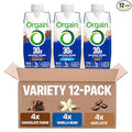 Orgain 30g High Protein Shake Variety Pack Dairy Isolate Milk Protein 5g BCAAs 1g Sugar Per Serving Caffeine Meal Replacement Ready to Drink Chocolate Vanilla Café Latte 11 Fl Oz (12 Pack)