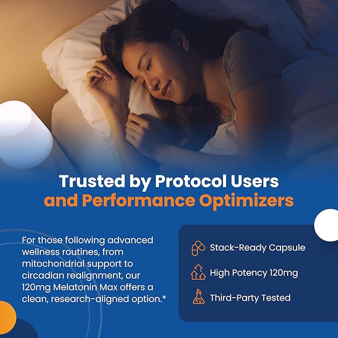 120mg Extra Strength Melatonin MAX - Single Capsule Dose - High Dosage Melatonin Ensures Ampifly Supply Of This Important Hormone - 100% Drug-Free Vegan Non-GMO Gluten-Free (90 Capsules)