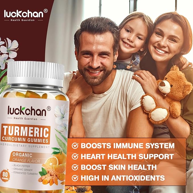 Turmeric and Ginger Gummies (2 Pack) - Turmeric Curcumin with Black Pepper &amp Ginger Supplements for Immune Support Healthy Skin - Vegan Turmeric Gummies for Adults - Gluten Free Low Sugar