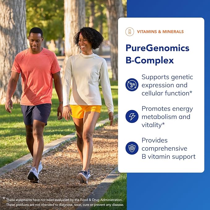 Pure Encapsulations PureGenomics B-Complex - Broad Spectrum B Vitamin Support for Genetic Expression Cellular Function Hormone Production &amp Energy Metabolism* - with Vitamin B12 &amp B6-120 Cap