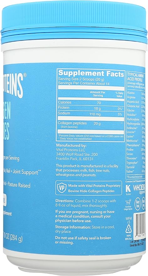 VITAL PROTEINS Collagen Peptide Protein Powder 10 OZ