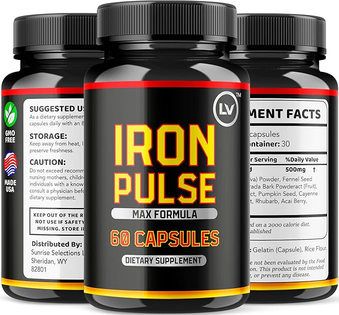 LIVORKA (5 Pack) Iron Pump Pills Iron Pump Iron Pump Capsules Iron Pump Formula Iron Pump Vitamin Iron Pump Energy Pills Iron Pump Advanced Formula Pump Iron 300 Capsules for 5 Months