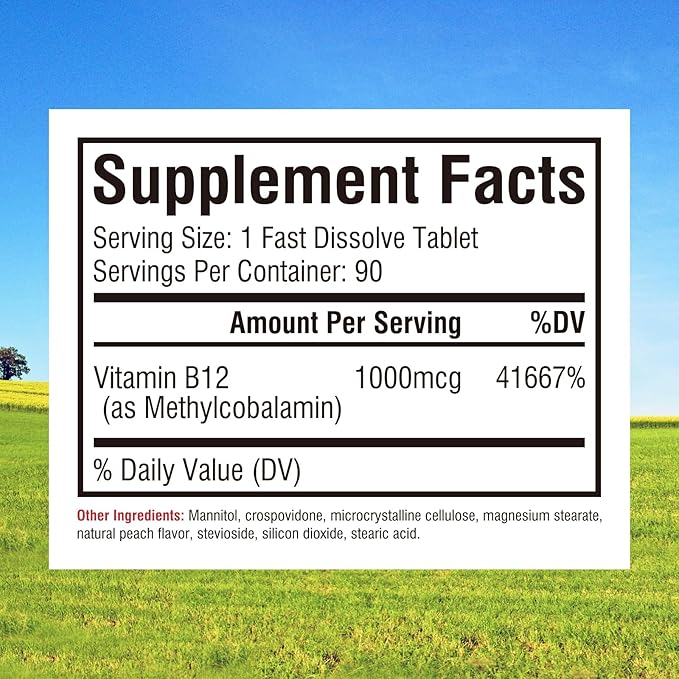 Innate Vitality Calcium 1200mg with D3 &amp K2 + Vitamin B12 1000mcg Methylcobalamin Bundle | Bone Density Energy Metabolism &amp Mental Clarity Support | Fast Dissolve Sublingual Non-GMO Peach F