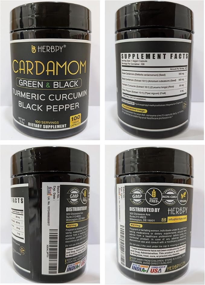 Bundle 5in1 Ashwagandha Shilajit 120 Count &amp 4in1 Cardamom Capsules 100 Count
