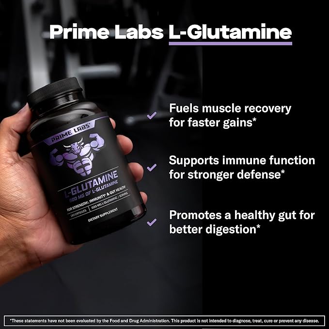 Prime Labs Creatine Monohydrate (120 ct) + L Glutamine (180 ct)