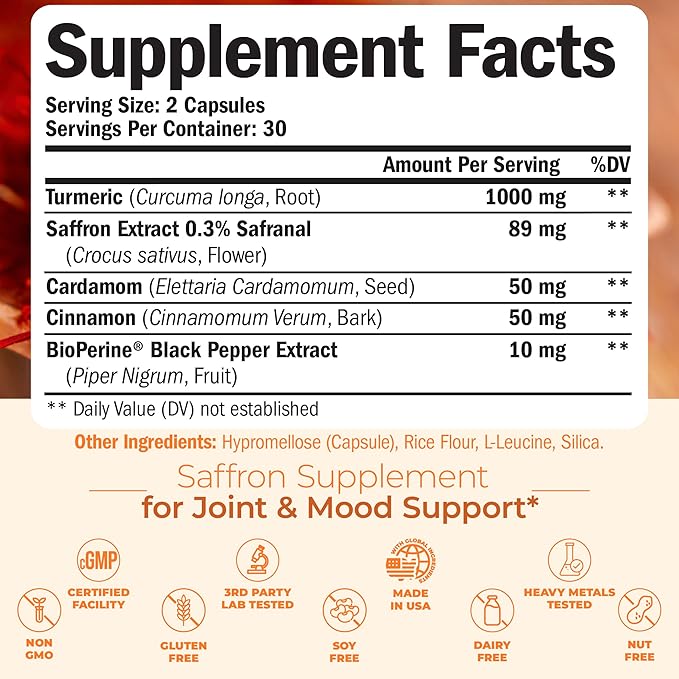 Vimerson Health Turmeric Saffron &amp Women’s Liquid Multivitamin – Mood Energy &amp Joint Wellness Bundle for Women