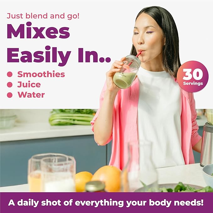 MultiAbsorb~Immune Booster Multi-Nutrient Powder for Optimal Health &amp Immune Support Vitamins Minerals Antioxidants Eye Health No Fillers Natural Non-GMO 30 Servings (Unflavored)