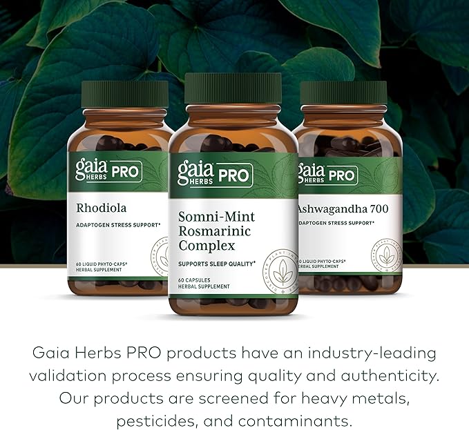 Gaia Herbs Pro Somni-Mint Rosmarinic Complex - Sleep Health &amp Relaxation Support Supplement* - Restful Sleep Support* with Spearmint Green Tea &amp Lemon Balm - 60 Capsules (30 Servings)