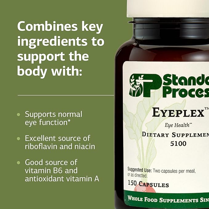 Standard Process Inc. Iplex - Whole Food Vascular Supplement Eye Health and Eye Support with Shiitake Mushroom Phosphoric Acid Rice Bran Organic Carrot Arrowroot Flour Alfalfa - 150 Capsules
