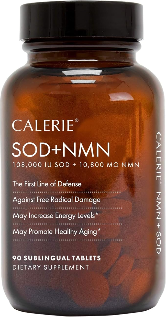 CALERIE® SOD+NMN - Two-in-One Formulation Sublingual Tablets Free Radical Scavenger May Increase Energy Levels May Promote Healthy Aging 90 Tablets